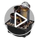 Tabletop Fountain 4 Level Tabletop Waterfall Indoor Meditation Fountain Office Home Relax Desktop Waterfall Includes Many ...