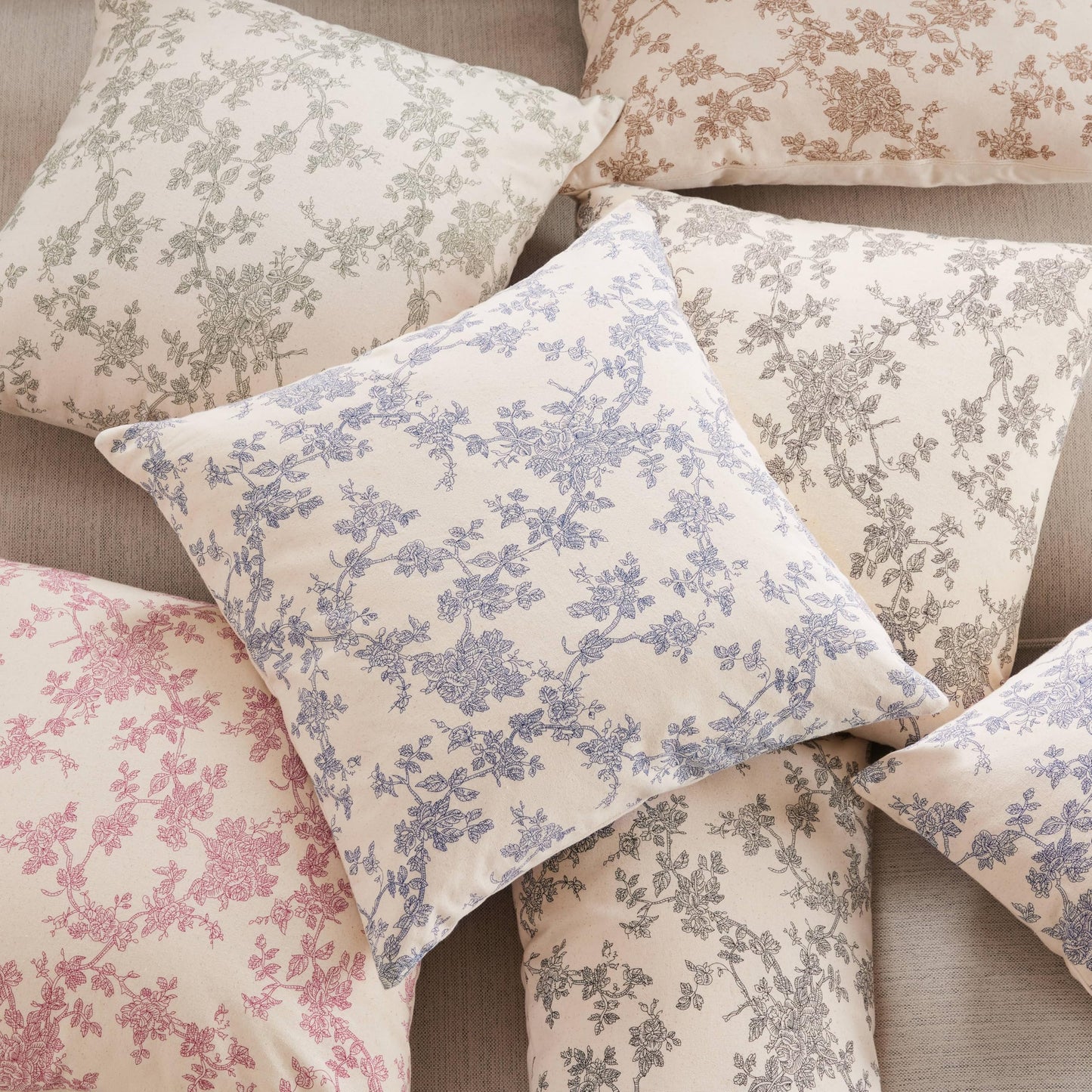 YZJZEDS 100% Cotton French Pastoral Lumbar Throw Pillow Covers Set of 2, 12x20 Inch Green Farmhouse Decorative Cushion Covers for Sofa Bed Living Room Home Decor