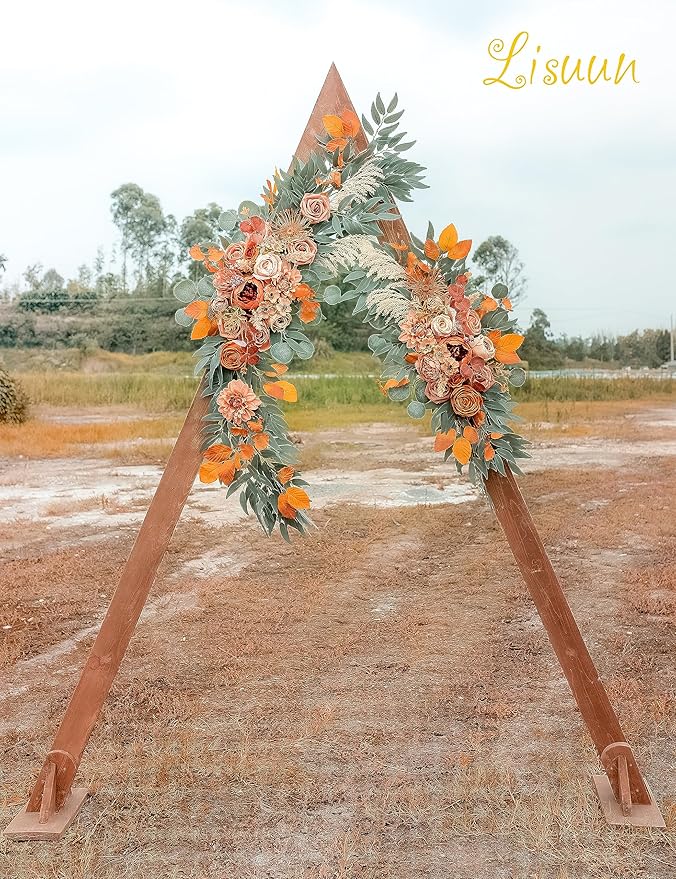 Wedding Arch Flowers, Artificial Flowers for Decoration, Large Flower Swag for Boho Styles Wedding Ceremony Floral Decor - Pack of 2