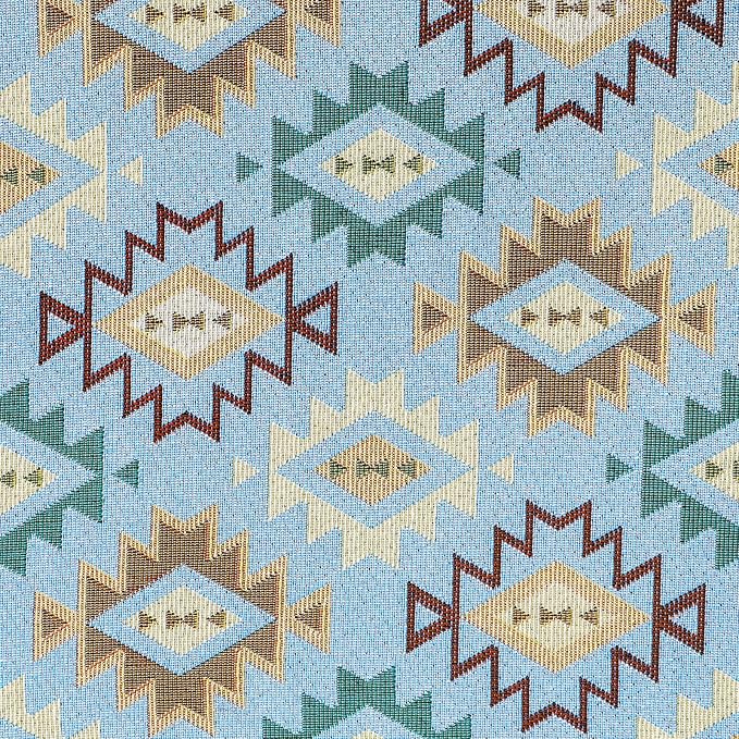 AAAAAcessories D-Shaped Chair Cushions, 2" Thick Dining Chair Pads with Ties and Removable, Machine-Washable Cover, 17" x 16", Set of 2, Geometric Blue