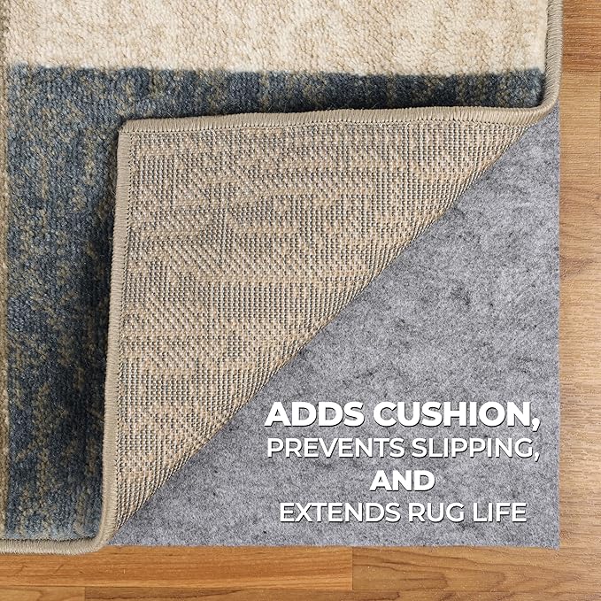 Superior Indoor Area Rug Pad, Non-Slip, Non-Skid, Floor Protector, Hardwood and Tile Floor Padding, Furniture Protector Pad, Carpet Gripper Mat, Felt and Rubber Rug Grip, Lima Collection, 4' x 6'