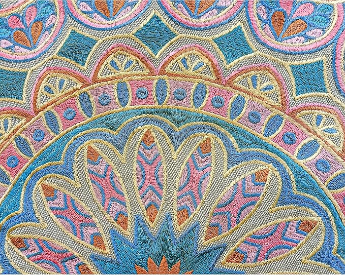 Mandala Life ART Moroccan Large Floor Pillow Cover with Tassels and Ponpon Bedroom Décor Round Pouf Ottoman Boho Chic Seating Area Beanbag Footstool Stool Cotton 24x8 Unstuffed