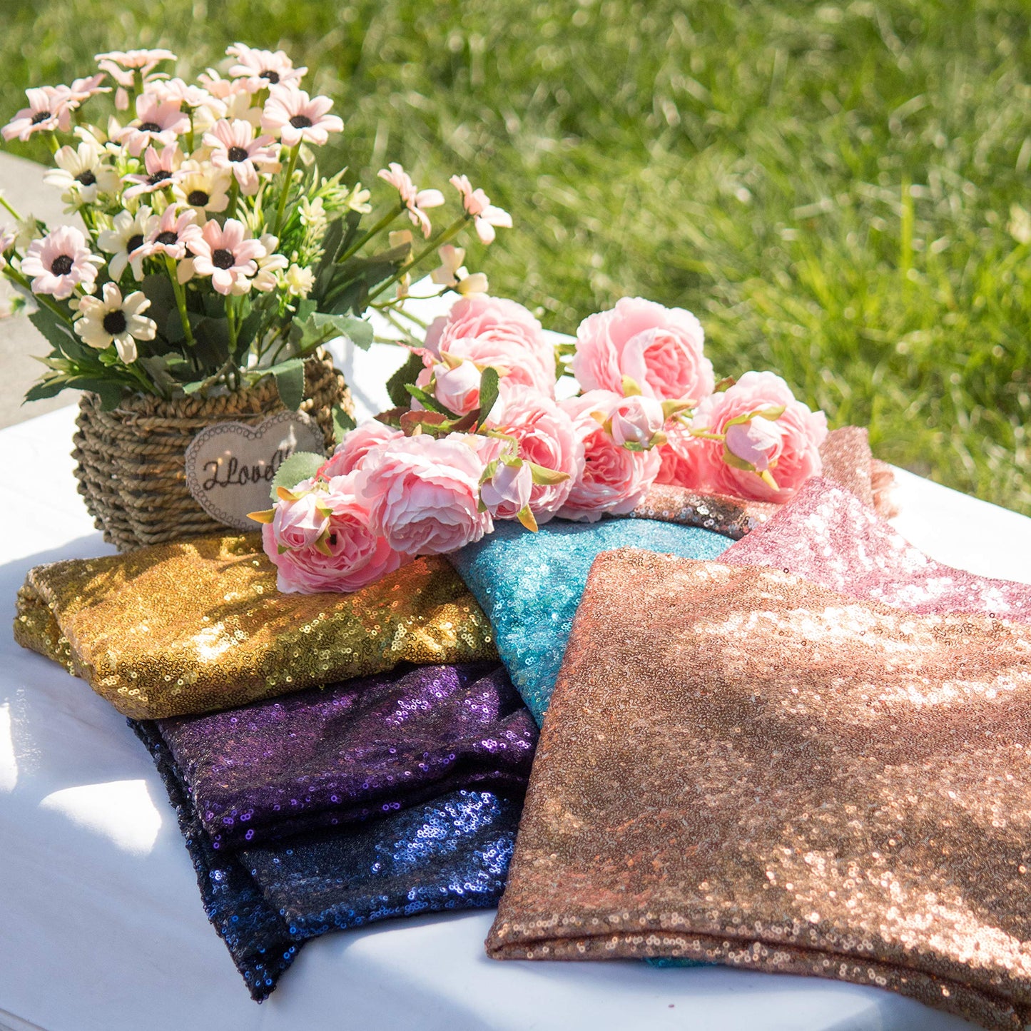 JYFLZQ Navy Blue Sequin Backdrop Curtains 4ft x 6.5ft 1 Panel Glitter Photo Booth Backdrops Sparkly Photography Background Drapes for Parties Wedding Bridal Showers