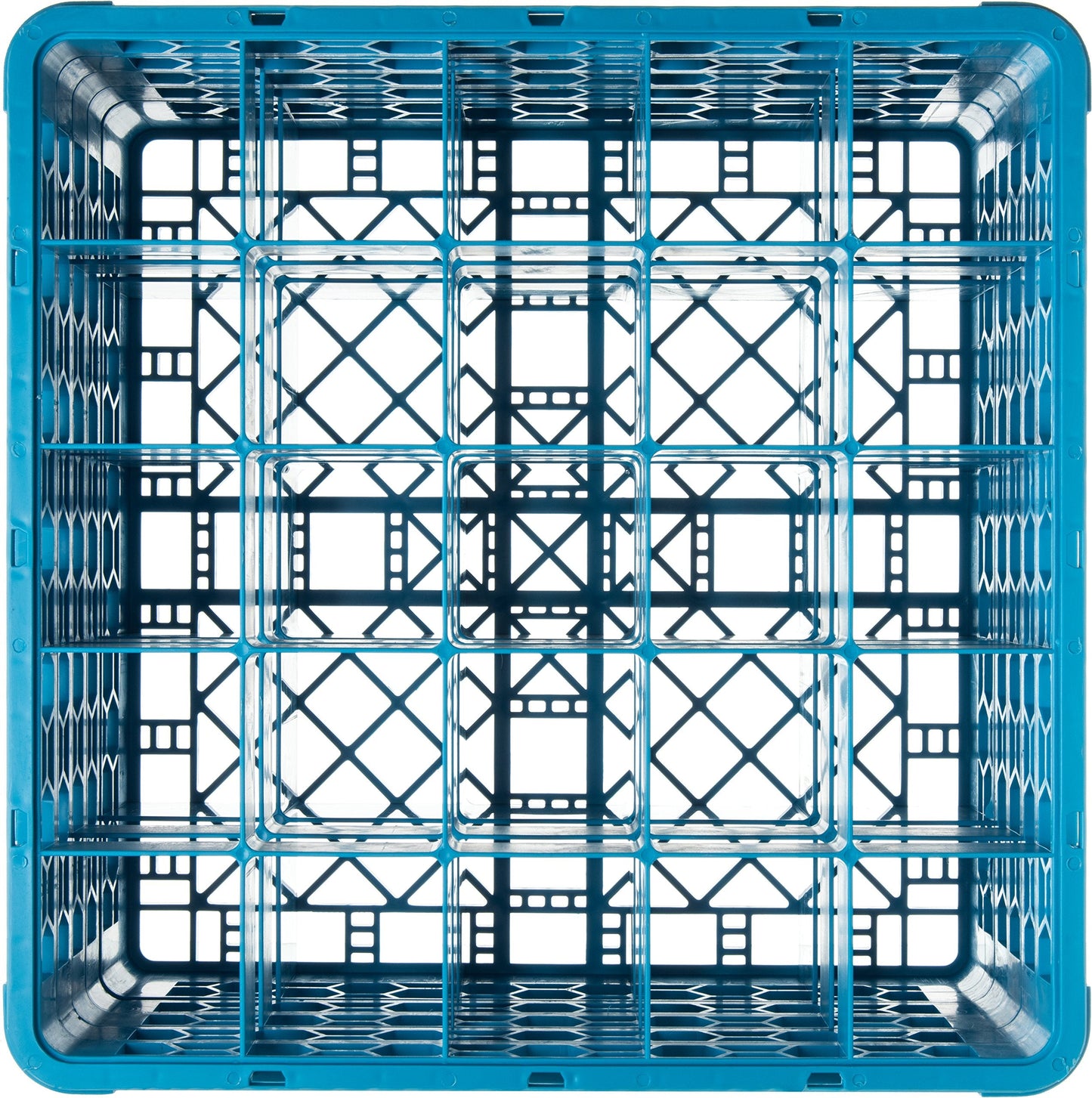 Carlisle FoodService Products RG25-414 OptiClean 25 Compartment Glass Rack with 4 Extenders, 3-1/2" Compartments, Blue (Pack of 2)