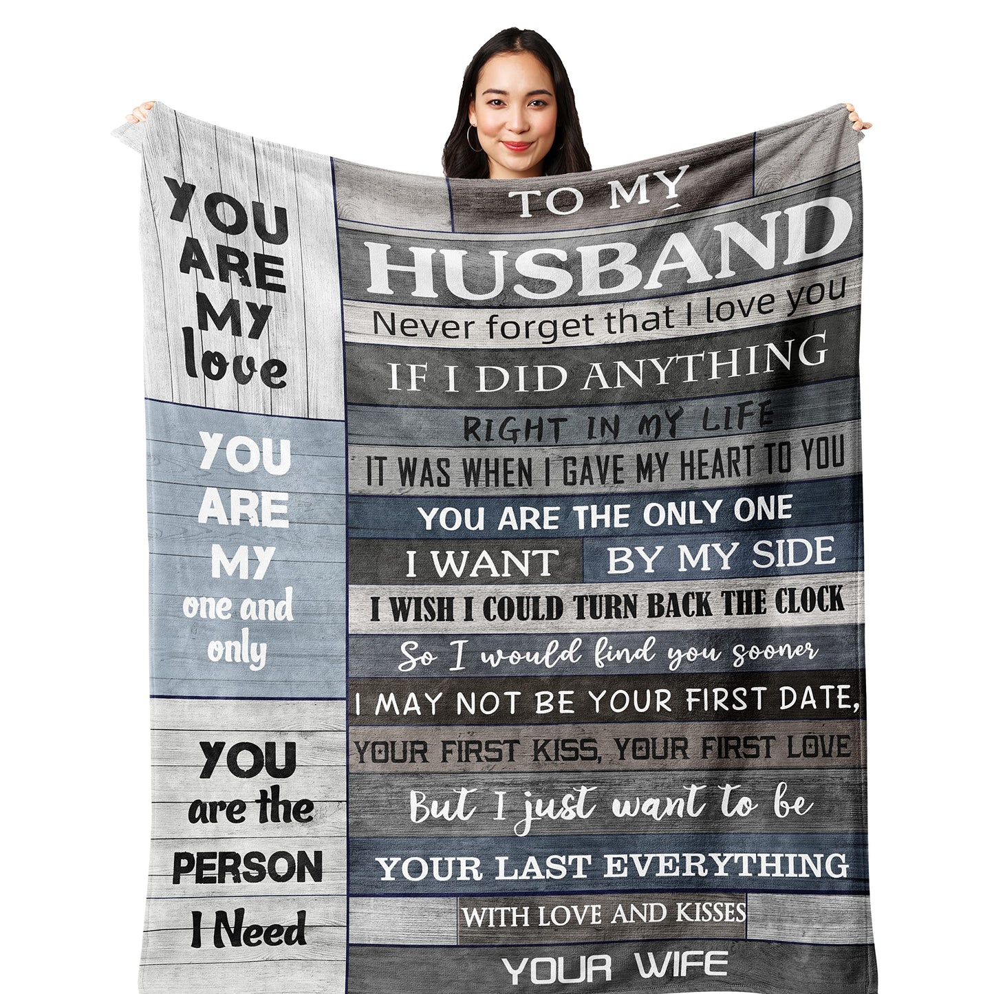 POQUSH Gifts for Him/Men/Husband,Husband Birthday Gift from Wife,Anniversary Romantic Presents I Love You Gifts Blanket 60x50in