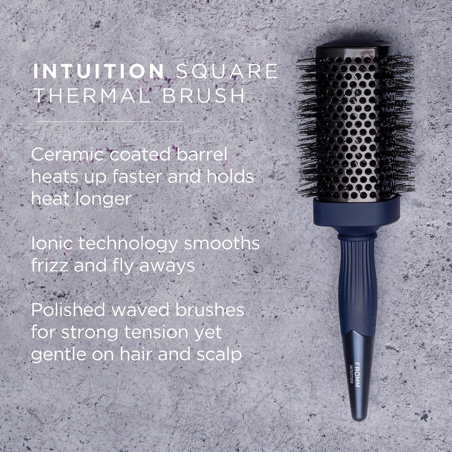 Fromm Professional Intuition Square Styler 1.75 Inch Ceramic & Ionic Thermal Brush in Blue, 2-in-1 Straighten & Wave Blow Drying