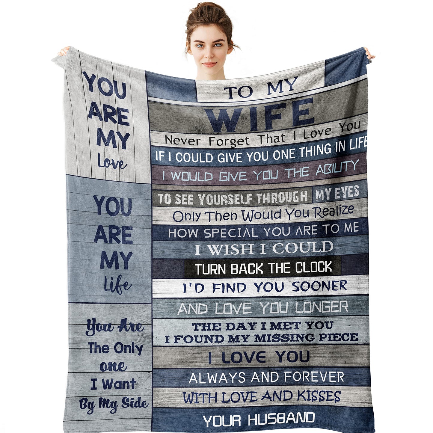 Yamco Wife Gifts - Birthday Gifts for Wife - I Love You Romantic Blankets 60"x50" - Top Wifey Gift for Birthday - Best Anniversary Presents for Women - Cool Mothers Day Anniversary Ideas from Husband