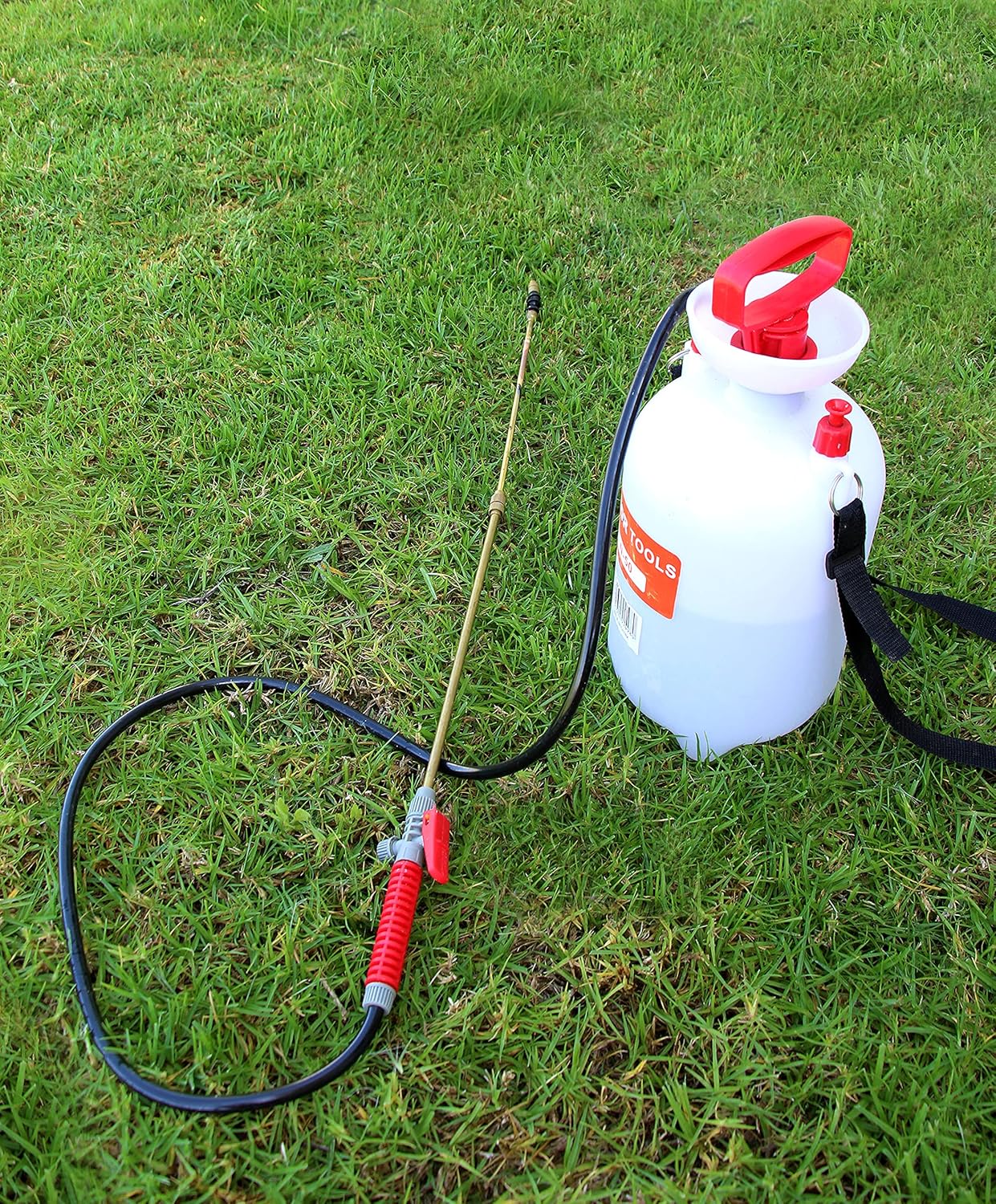 TABOR TOOLS 1.3 Gallon Lawn and Garden Pump Pressure with Pressure Relief Valve, Adjustable Shoulder Strap, Telescopic Adjustable Wand and Extra Set of Seals. N50TA.