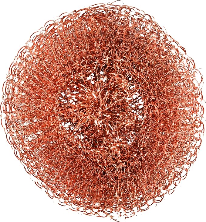 Esschert Design Copper Wool Scourer Set of 2, 3.5 x 3.5 x 0.9 inch