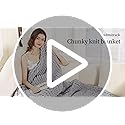 Admitrack Chunky Knit Blanket Throw 51"x63", 100% Hand Knit Chenille Throw Blanket for Sofa & Home Decor, Soft and Cozy Kn...