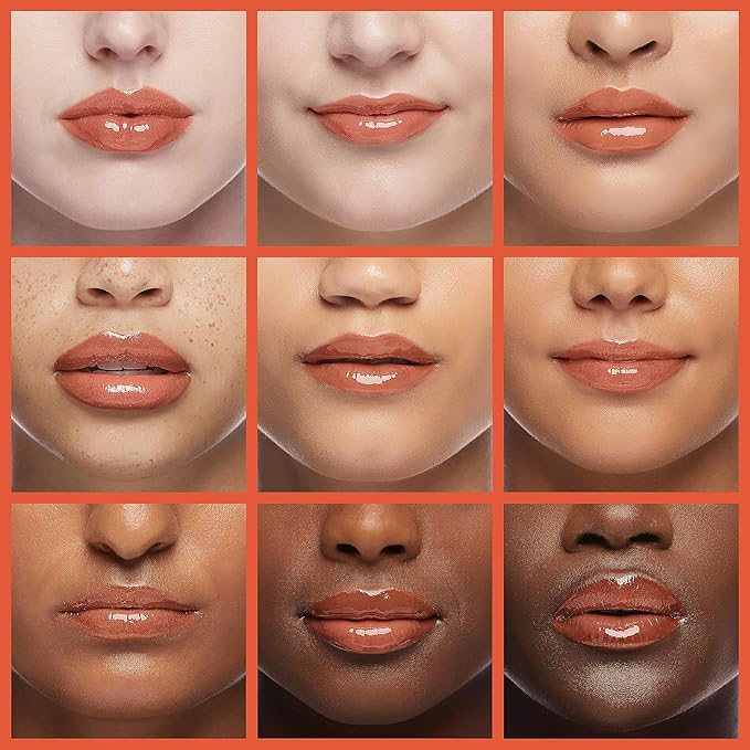 Beauty Glazed Big Brush Head Lip Oil, Ultra-Hydrating & Nourishing, Smooth Glossy Finish Lip Glow Oil, Shiny and Vegan Tinted Lip Gloss, Non-Sticky Formula (103# SWEET)