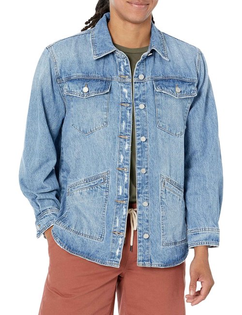 [BLANKNYC] mens Denim Long Shacket, Hours Later, Large US
