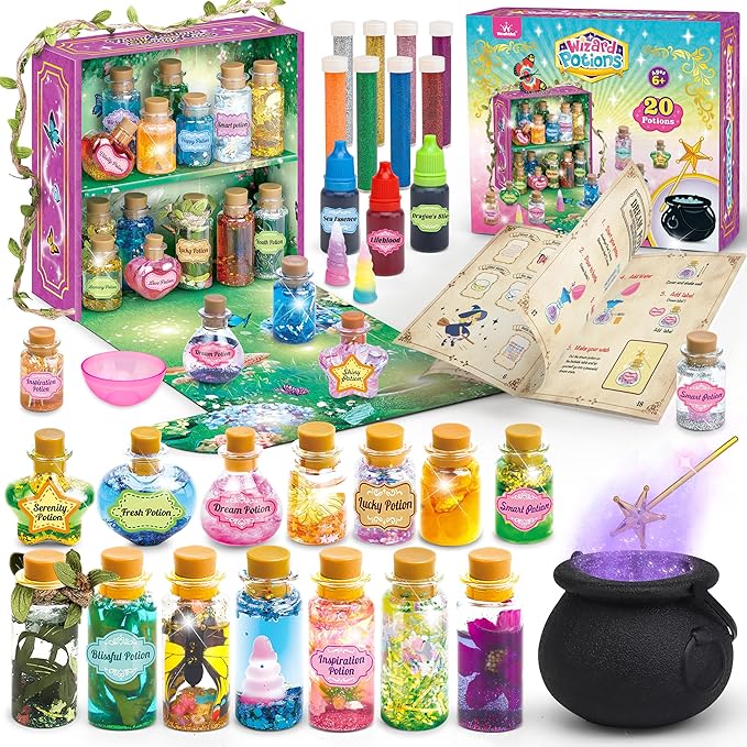 wookidel Fairy Magic Craft Kit for Kids with 20PCS Potion Bottles - Fairy Magical Potions Making Craft Kit - Gift for Chri...