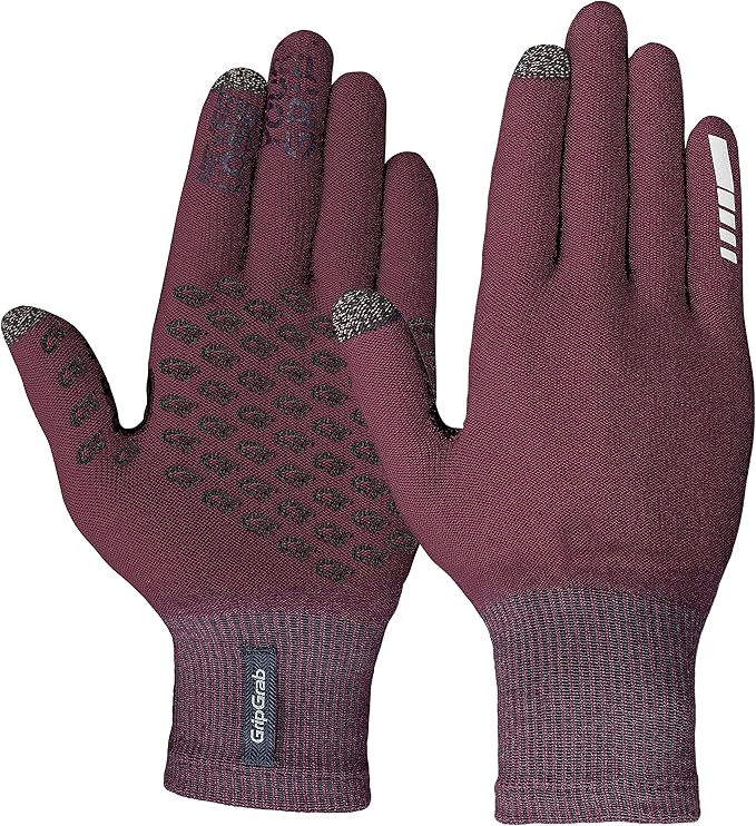 GripGrab Primavera 2 Merino Wool Spring Autumn Cycling Gloves Knitted Touchscreen Full Finger Anti Slip Bicycle Liners
