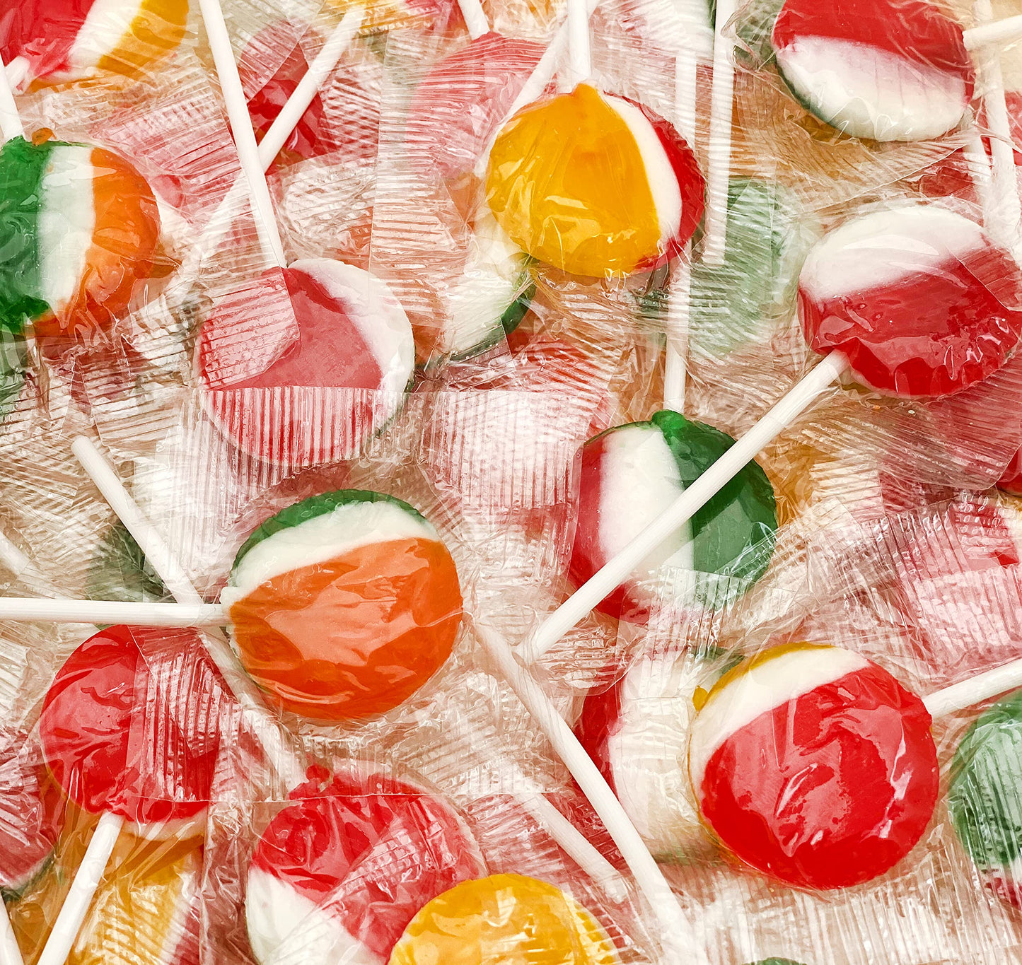 Fruit Lollipops - 2 Pound Bulk Pack (80 Count) - Assorted Fruit Flavored Hard Candy - Individually Wrapped Halloween Candy - Flat Suckers for Kids and Parties