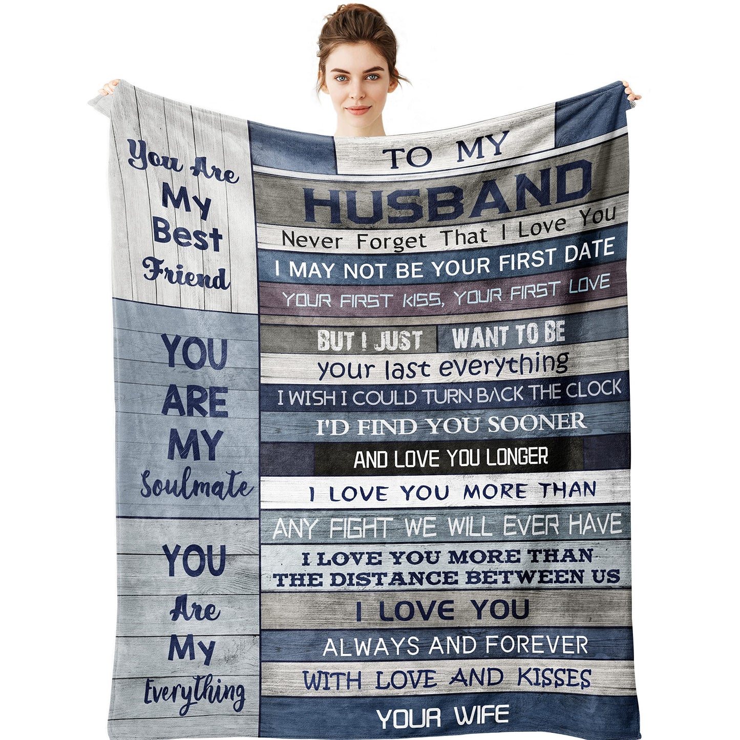 Yamco Husband Gifts from Wife - Gifts for Him Husband 60" x 50" Blankets - Best Husband Gifts for Christmas - Cool Anniversary Birthday Gifts for Husband - Christmas Valentines Day Husband Gift Ideas