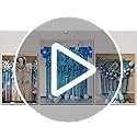 Melsan 2 Pack 3.2 ft x 8 ft Teal Tinsel Foil Fringe Curtains Backdrop, Blue Sparkle Metallic Foil Curtains for Ocean Birth...