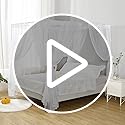 WANFASO White Canopy Bed Curtain for Queen Bed, Soft Sheer Bed Canopy Scarf for Girls Adults (Queen, White)