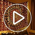 Tuanse 195 LED Curtain Tapestry Lights Backdrop String Lights, 6.5 x 5 Feet Hanging Fairy Curtain Light with 8 Lighting Mo...