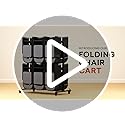 boldworks Folding Chair Rack Folding Chair Cart Folding Chair Storage Dolly with Wheels and Holder for 84 Chairs or 12 Tab...