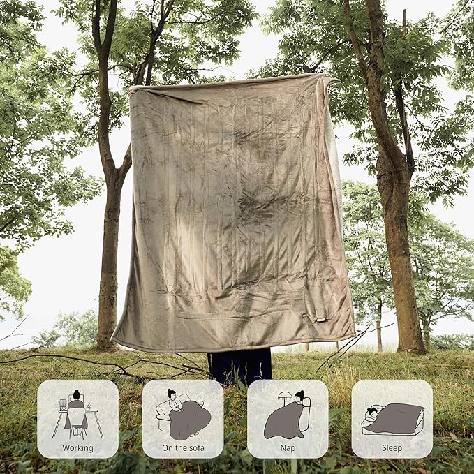 Heated Blanket Electric Throw 50" x 60" -Heated Throw Blanket with 4 Heating Levels & 3 Hours Auto Off,Machine Washable,ETL & FCC Certification(Dark Gray)