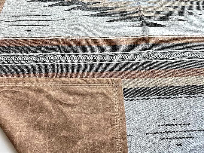 Waxed Canvas Camp Blanket - Waterproof Outdoor Picnic Mat | Water Repellent Military Blanket Ground Cloth Cover | Bushcraf...