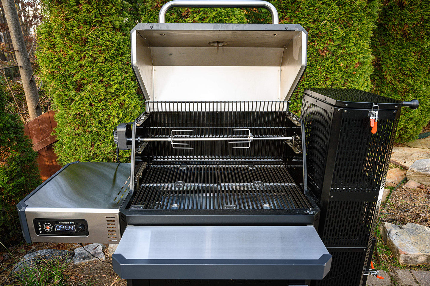 Masterbuilt MB20041220 Gravity Series 1050 Digital Charcoal Grill & Smoker Combo - Black; Includes MB20091621 Lump Charcoal (16 Pound) & MB20091220 Gravity Series Grill Rotisserie Kit
