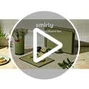 SMIRLY Plastic Cutting Board Set with Holder 3 Pieces, Non-Slip Dishwasher Safe Chopping Boards for Kitchen, Dark Grey