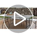 pollilar Folding Table 6FT Plastic 6 Foot Foldable Table HDPE Portable Banquet Surface Fold-in-Half Desk Utility for Worki...