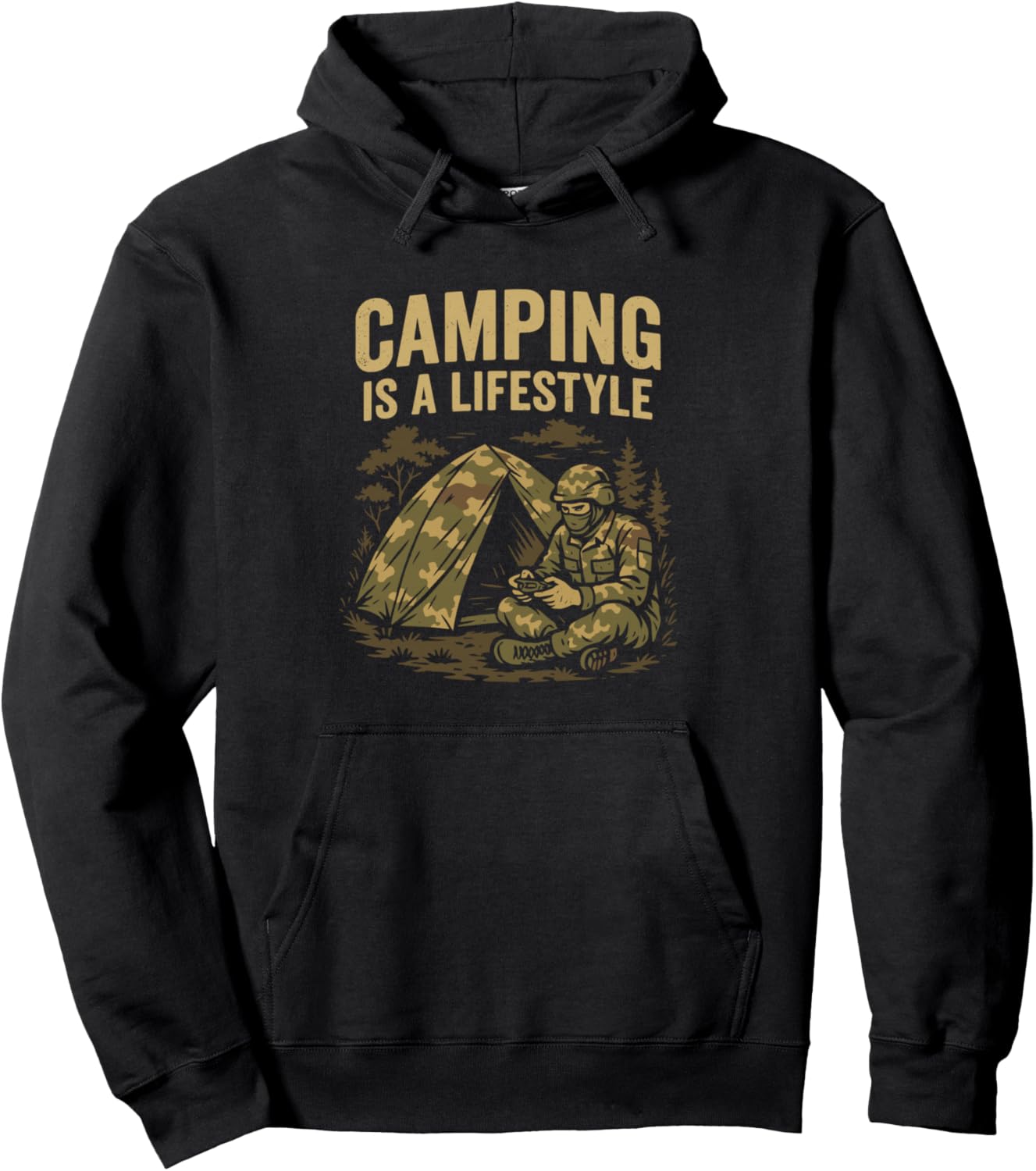 Camping Lifestyle Funny Outdoors Survival Gamer Humor Gaming Pullover Hoodie
