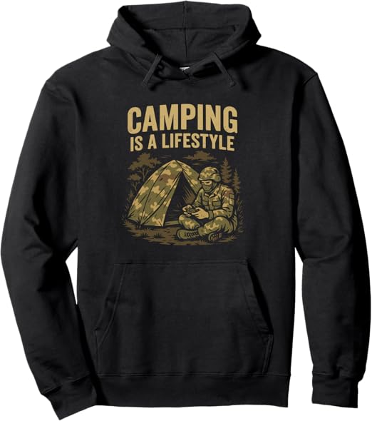 Camping Lifestyle Funny Outdoors Survival Gamer Humor Gaming Pullover Hoodie