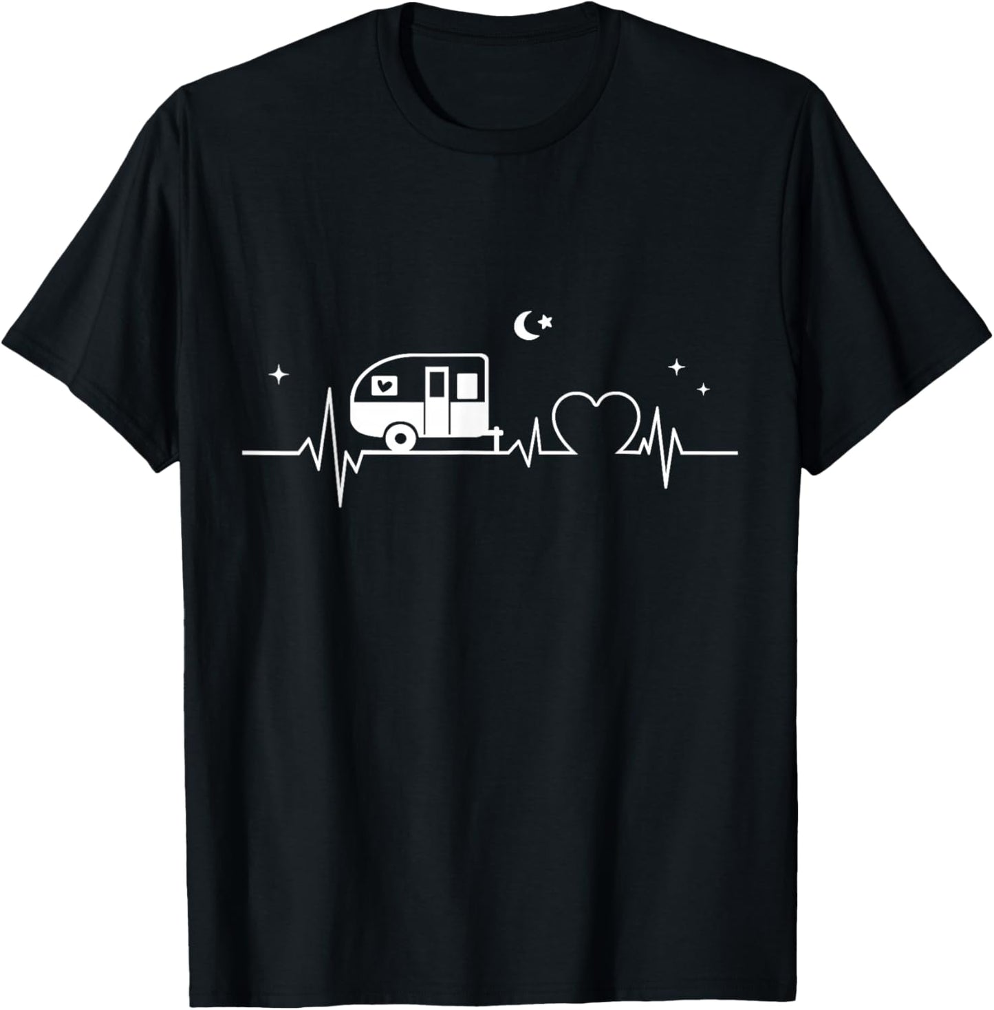 Camping Heartbeat RV Camper Camping Vacation T-Shirt
