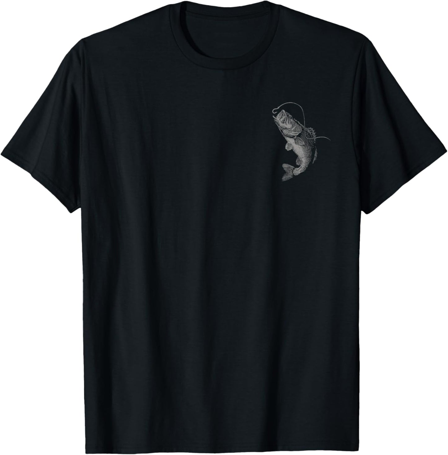 Camo Bass Fish Patriotic Fishing (Design on Front and Back) T-Shirt