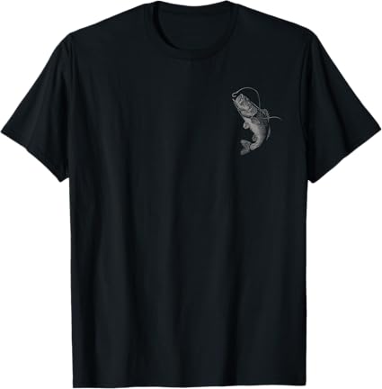 Camo Bass Fish Patriotic Fishing (Design on Front and Back) T-Shirt