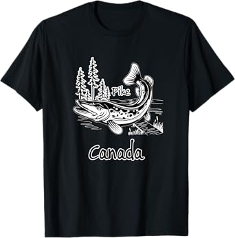 Fishing Adventures, Canada, Pike, Freshwater T-Shirt