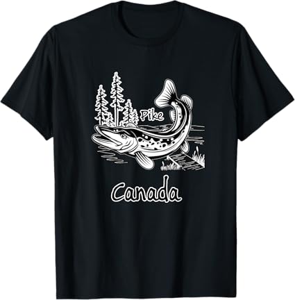 Fishing Adventures, Canada, Pike, Freshwater T-Shirt