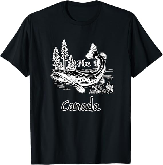 Fishing Adventures, Canada, Pike, Freshwater T-Shirt