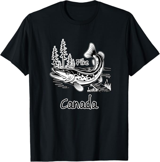 Fishing Adventures, Canada, Pike, Freshwater T-Shirt