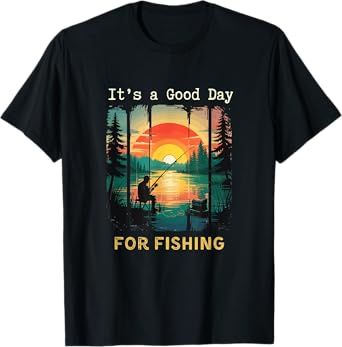 It's a Good day for Fishing Nature Graphic Adventure Mural T-Shirt
