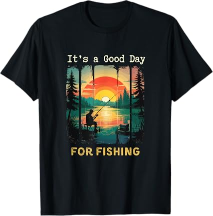 It's a Good day for Fishing Nature Graphic Adventure Mural T-Shirt