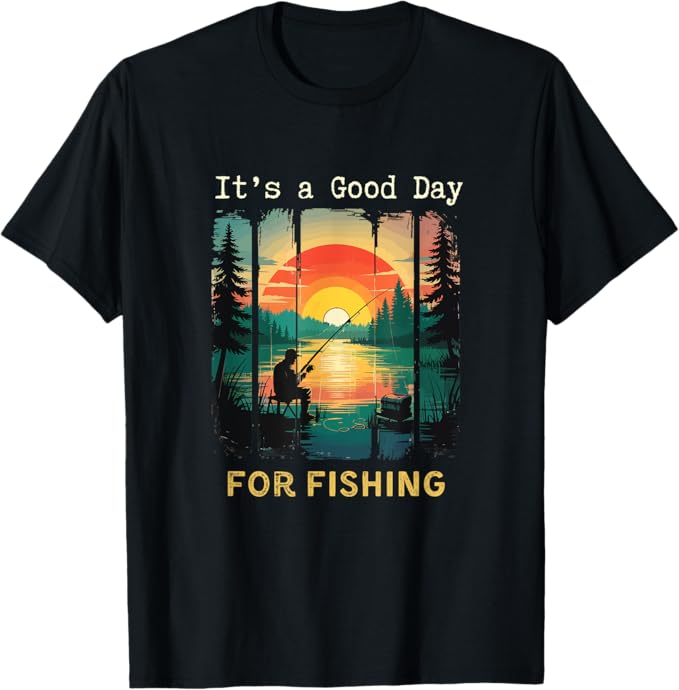 It's a Good day for Fishing Nature Graphic Adventure Mural T-Shirt