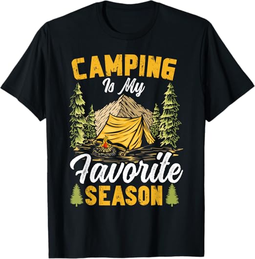 Tent Camping Retro Vintage Camping is My Favorite Season T-Shirt