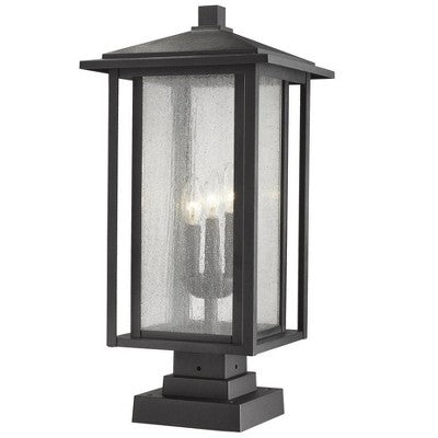 Aspen 3-Light Outdoor Pier Mount Fixture - Dimmable, Wet Rated, Aluminum, 11"x23.5"