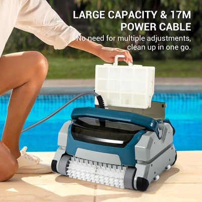 Garvee Automatic Robotic Pool Vacuum Cleaner Cordless, 3h Fast Charging, Wall Climbing Scrubber Brush, Ideal for Above/In-Ground Pools