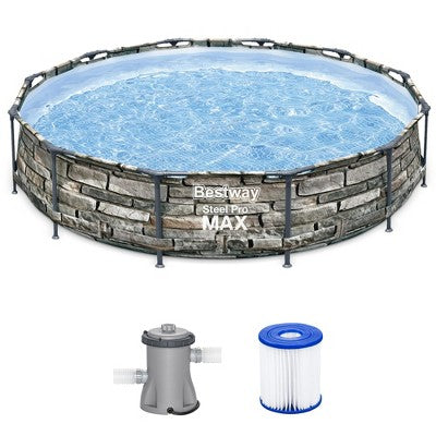 Bestway Steel Frame Above Ground Swimming Pool with Filter Pump and Filter