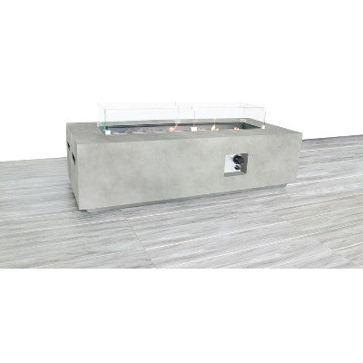 Rectangular Fiber-Reinforced Concrete Propane Outdoor Fire Pit Table