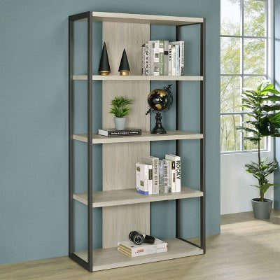 PAGED Ladder Bookshelf Wooden Storage Display Stand Shelf with Open-Back Design for Home Office, Study