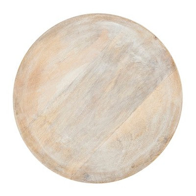 Saro Lifestyle Rustic Woodland Charger (Set of 4), White, 14"x14"