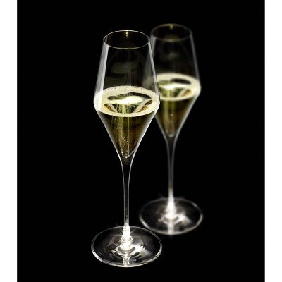Stolzle Lausitz Set of 2 9.75oz Highlight Flutes Drinkware with LED Light: Wedding & Champagne Flutes, Dishwasher-Safe
