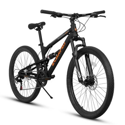 ORRD A26207 26 Inch Steel Frame Shock Fork Plus Shock Absorber 21-speed Unisex Mountain Bike